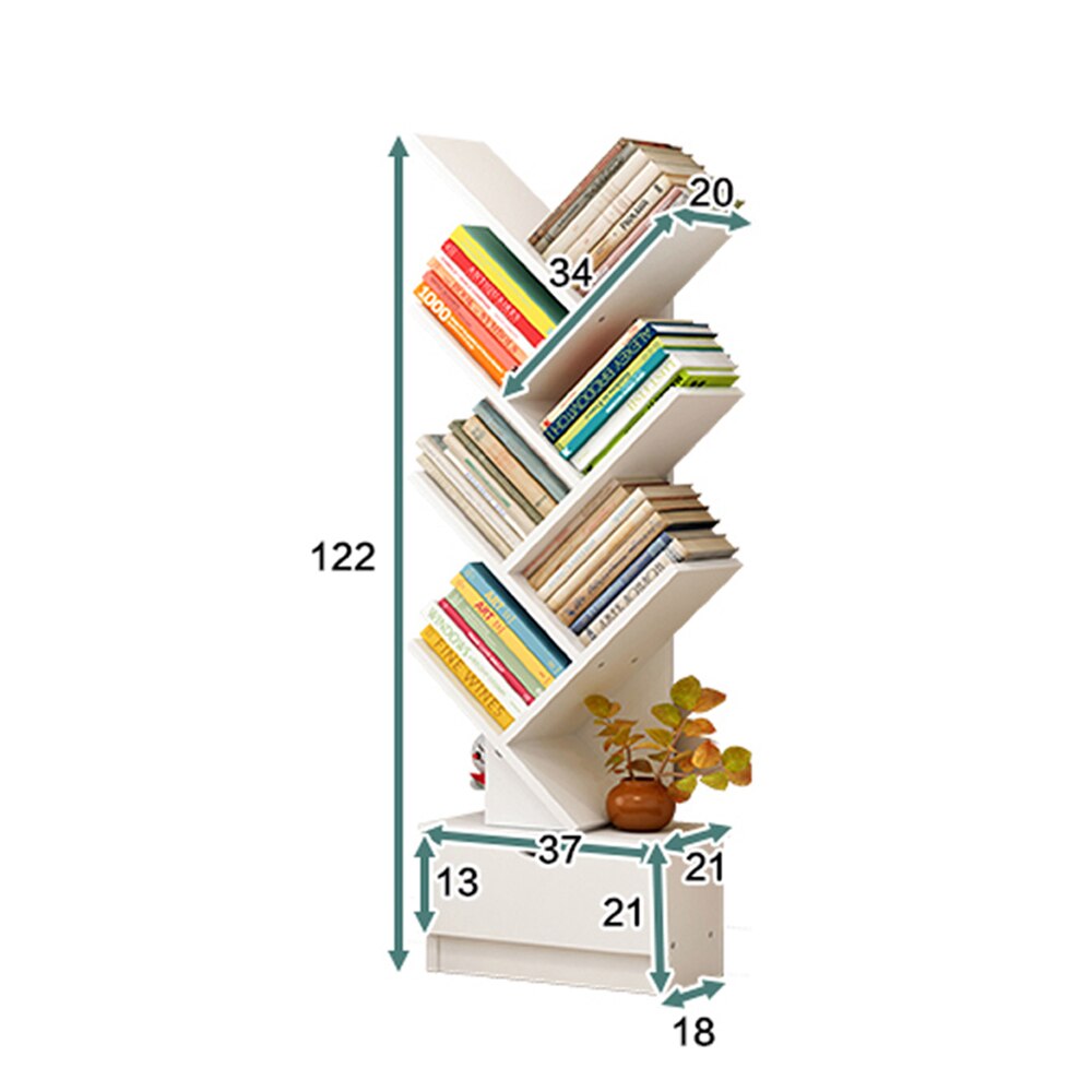 Household 8 Layer Bookshelf Tree Shaped Bookcase C Grandado Household 8 Layer Bookshelf Tree Shaped Bookcase C Grandado