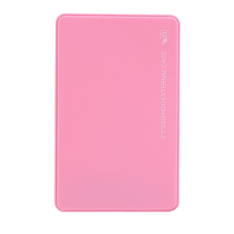 2.5 inch SATA to USB 3.0 HDD Enclosure Case 5Gbps External SSD Hard Disk Drive Box for HD Hard Drive Disk Computer PC: Pink HDD BOX