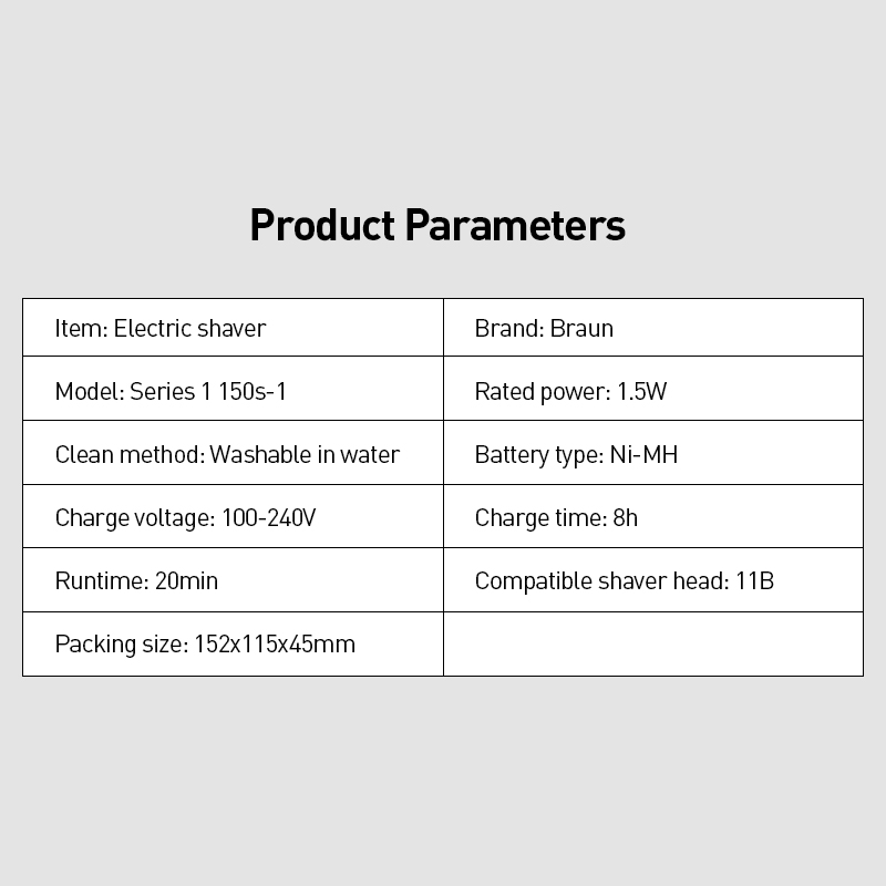 Braun Series 1 Herren-Elektrorasierer 150S-1, schwimmender Kopf, wasserdicht, wiederaufladbar, Elektrorasierer