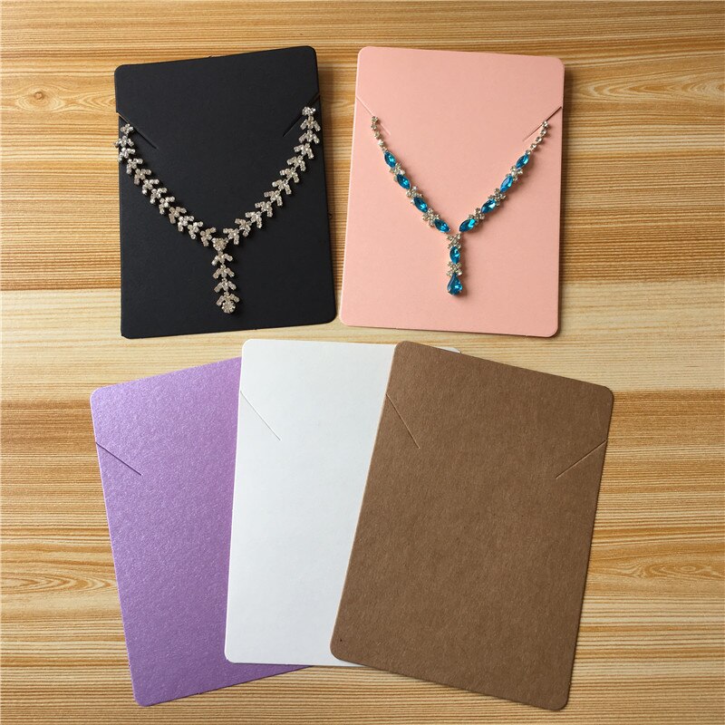 Handmade Kraft Colorful Paper Cardboard for Jewelry Necklace Hand Chain Display Packaging Card 12Pcs/lot 12.5x9cm