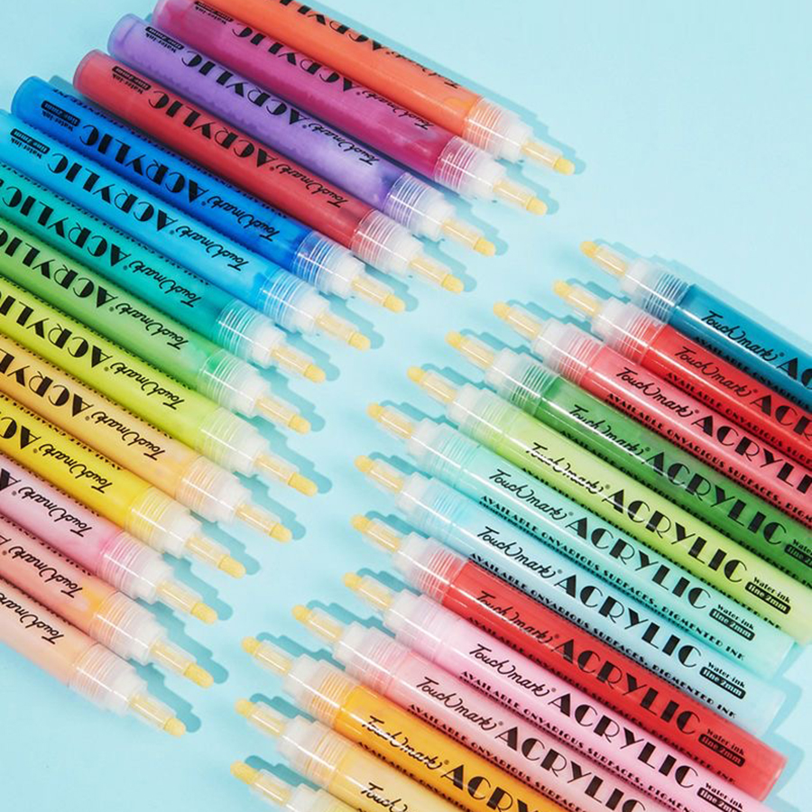 Marcadores de tinta acrílica de 60/48/36 cores-canetas metálicas brilhantes de 2.0mm para rocha, cerâmica, vidro, madeira, tecido, tela, canecas,