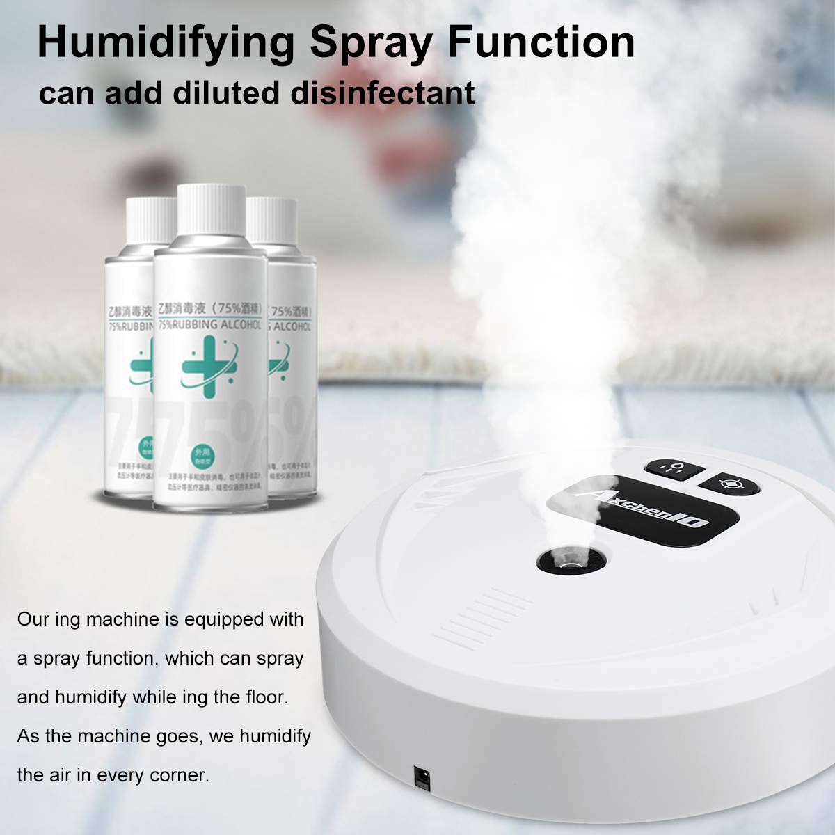 3-in-1 UV Disinfection Smart Vacuum Cleaner Sweeping Mopping Robot Auto Dust Sterilize With Spray Tunction USB Rechargeable