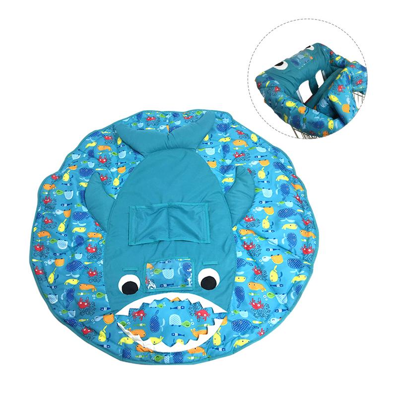 3-in-1 Child Cushion Trolley Game Pad Dining Chair Cushion Infant Cute Cartoon Foldable Baby Shopping Cart Baby Seat