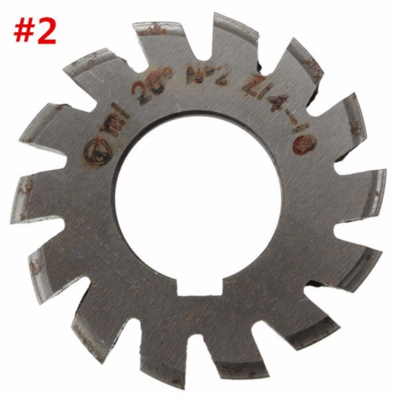 Juego de fresa de engranaje involuta, herramientas de corte de engranaje, M1, PA20, diámetro de 22mm, NO.1-NO.8, HSS, 1/8 piezas: 2