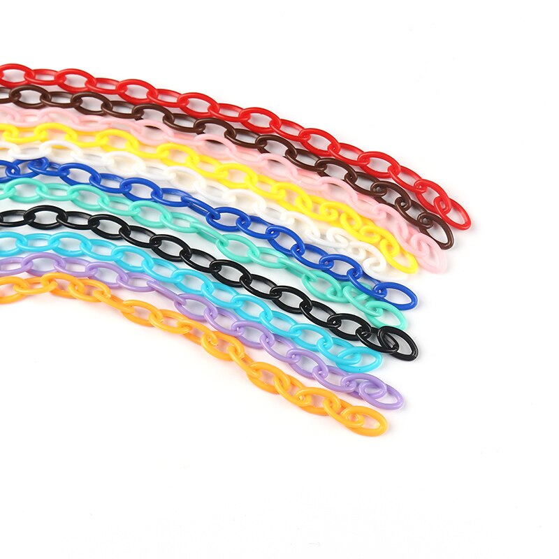 DoreenBeads Bunte Kunststoff Geschlossen Gelötet Link Kabel Kette Oval DIY Herstellung Von Schmuck Erkenntnisse 13x8mm, 42cm Lang, 2 PCs