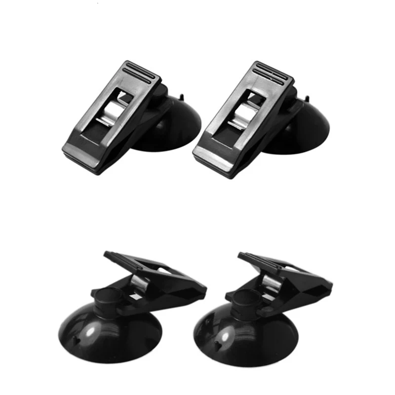 1 paar auto-interieur raam clip mount zwarte zuignap clip plastic sucker verwijderbare houder voor zonnescherm gordijn handdoek ticket