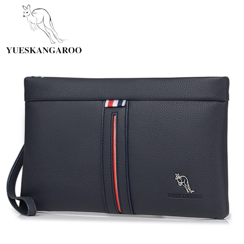 YUESKANGAROO, bolso de mano para hombre, bolso de mano, bolso de mano Social para hombre, estilo informal, muñequera: Azul