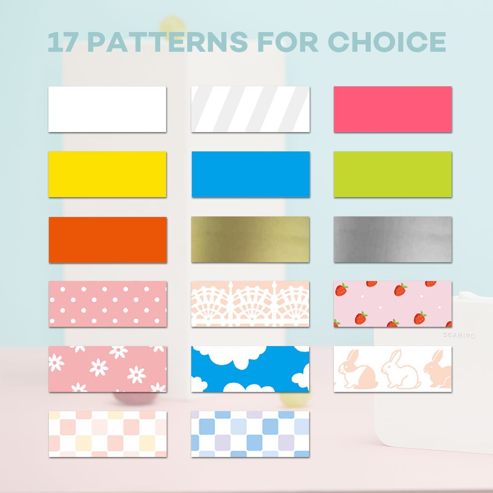 15mm*6meters Thermal Label tape Mini cute sticker for Seabird Label Printer use and office home