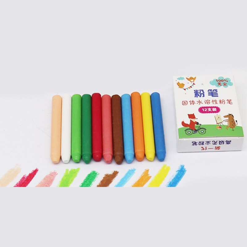 Craie Soluble dans l'eau Non toxique, 4/6/12 couleurs, dessin de peinture pour enfants et enseignants