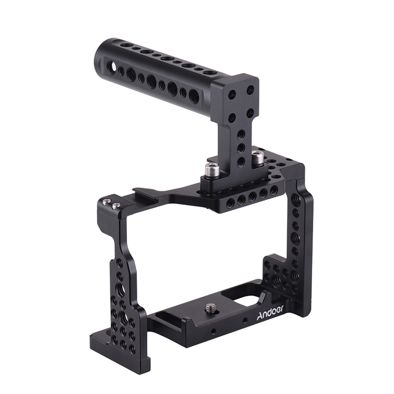 Andoer Camera Cage + Top Handvat Kit Video Stabilizer Met Koud Shoe Mount Voor Sony A7III/Sii/M3/A7RII/A7RIII Camera