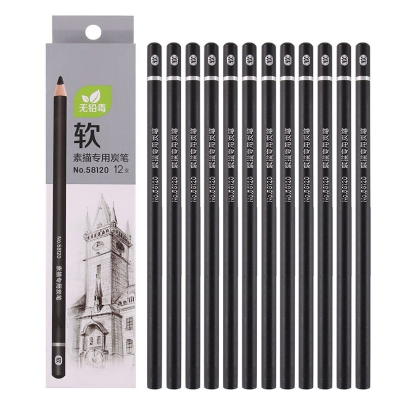 12PCS Drawing Sketching Pencil Art Set Soft/Medium/Hard Art Painting Stationery for Beginners Kids Aspiring Artist T84D