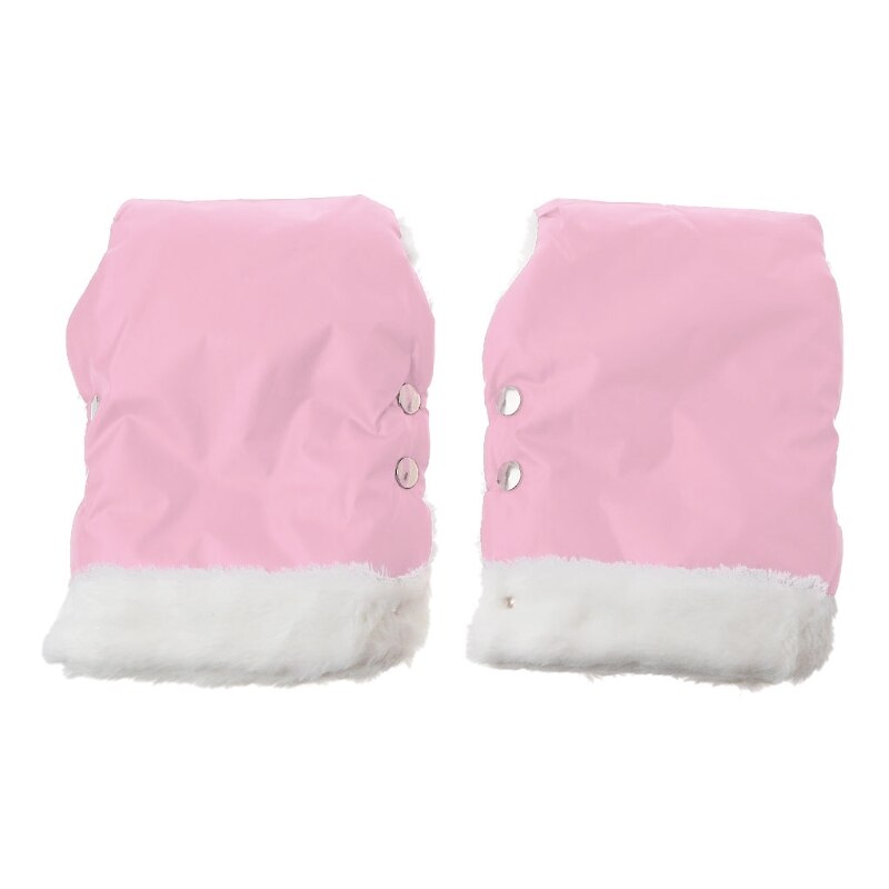 Winter Warm Baby Stroller Gloves Waterproof Pram Stroller Mitten Pram Hand Muff R7RB: Pink