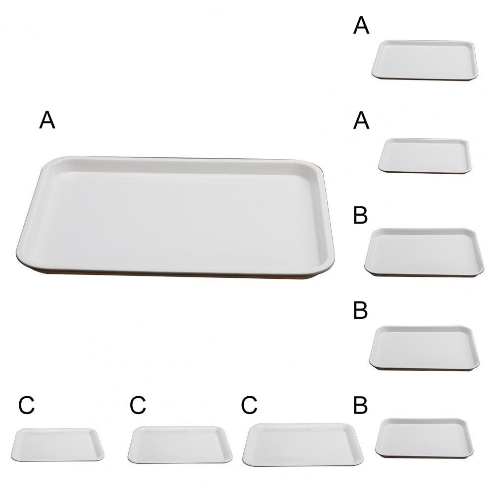Bandeja de plástico blanca para servir, bandejas decorativas apilables fáciles de usar, creativas, delicadas, para el hogar, para almacenamiento de ensaladas