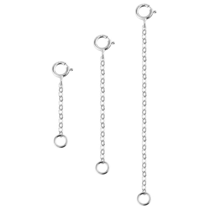 Chaîne d'extension de collier en argent Sterling 925, 2 pièces, Bracelet en vrac, chaînes étendues, Extension de queue pour bricolage, résultats de fabrication de bijoux