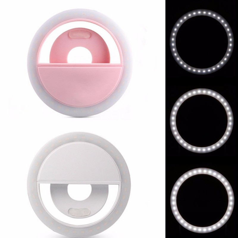 Universal selfie light portable flash ring LEDS mobile phone lens camera light ring clip light for iPhone XS 11 Plus