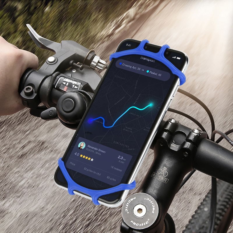 Siliconen Fiets Telefoon Houder Motorfiets Geschikt Voor Iphone Samsung Google Pixel Mobiele Telefoon Stand Bike Gps Clip Quick Mount