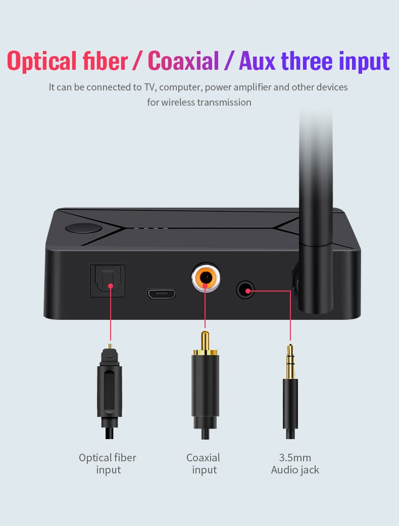 TX13 Bluetooth 5.0 Audio Transmitter Bluetooth Adapter Digital To Analog Signal Transmitter For Phones, Walkman, TV, Computer