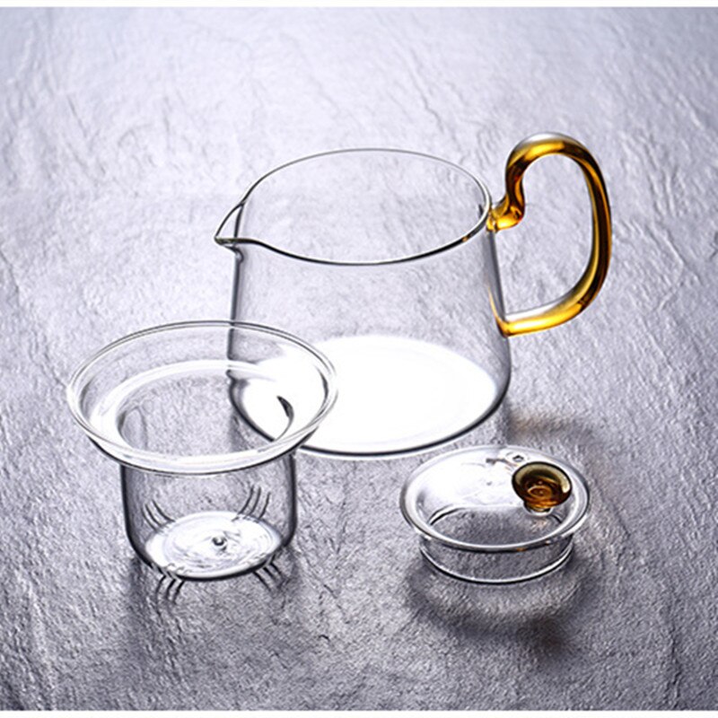 Varmebestandig glas tekande med filter opvarmbar glas vandkedel blomst te sort te kogende tekande