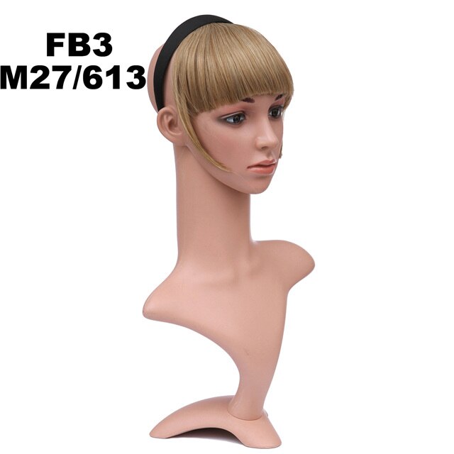 Girlshow – frange synthétique frange courte avec tresses, bandeau, frange émoussée FB3, 6 pouces, 16 couleurs disponibles, 50g, 1 pièce: FB3 Color  M27-613