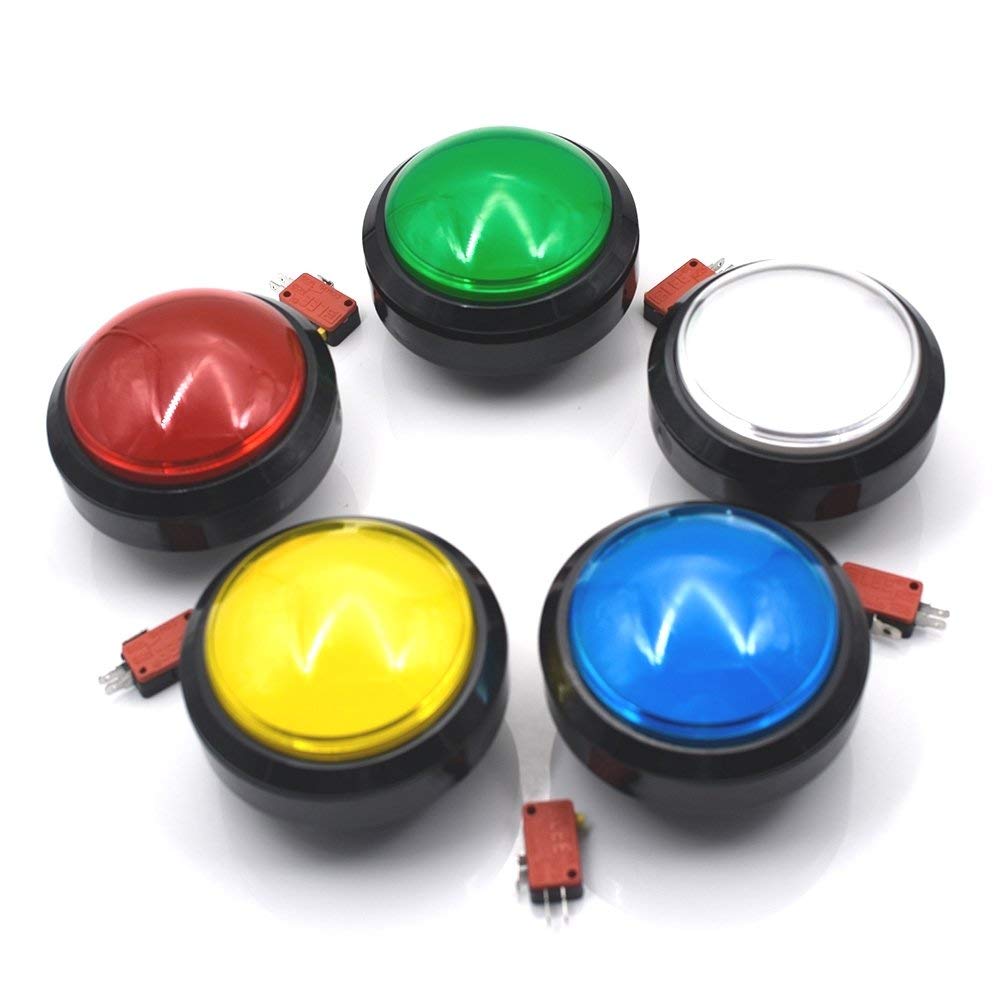 30pcs 100mm Big Round Push Button LED Illuminated with Microswitch for DIY Arcade Game Machine 5/12V Large Dome Light Switch