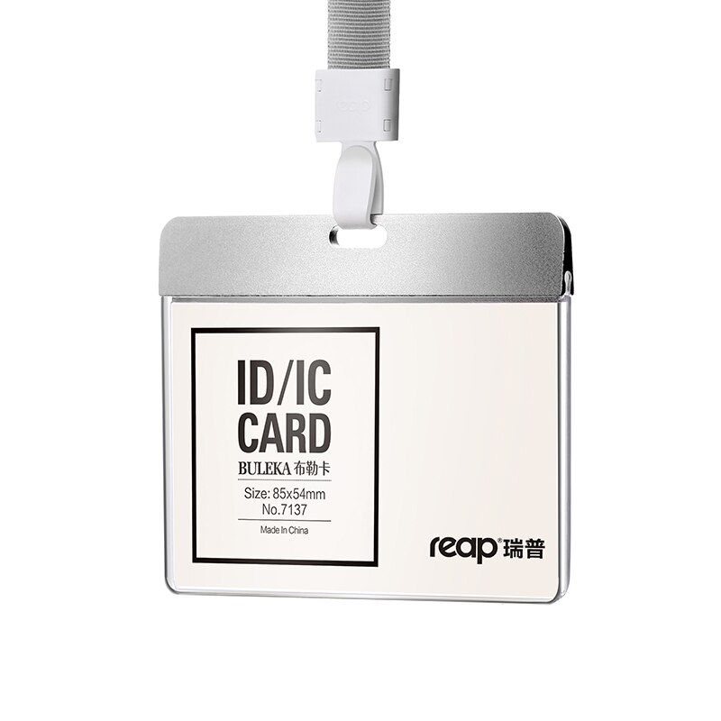Soporte de placa con nombre de aluminio Reap 7136 con tarjeta de identificación o de autobús con cordón: 7136 sliver x 7648