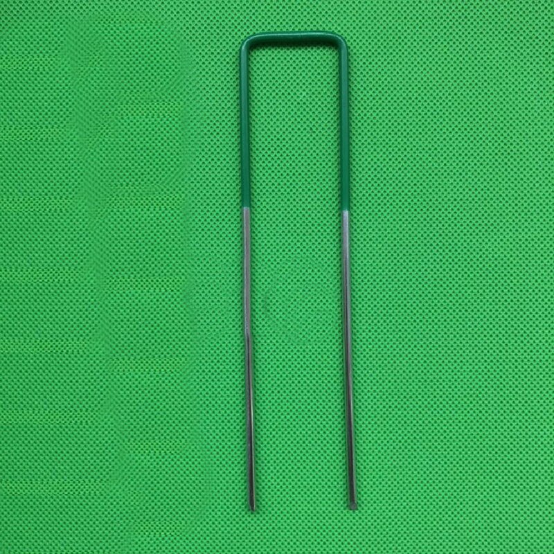 Clavos de acero al carbono en forma de U para jardín, estacas de red, cubiertas de paisaje, 1 Uds.