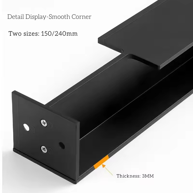 40 / 45mm- fack trädörr osynligt inbäddat handtag skjutdörr dolt svart handtag