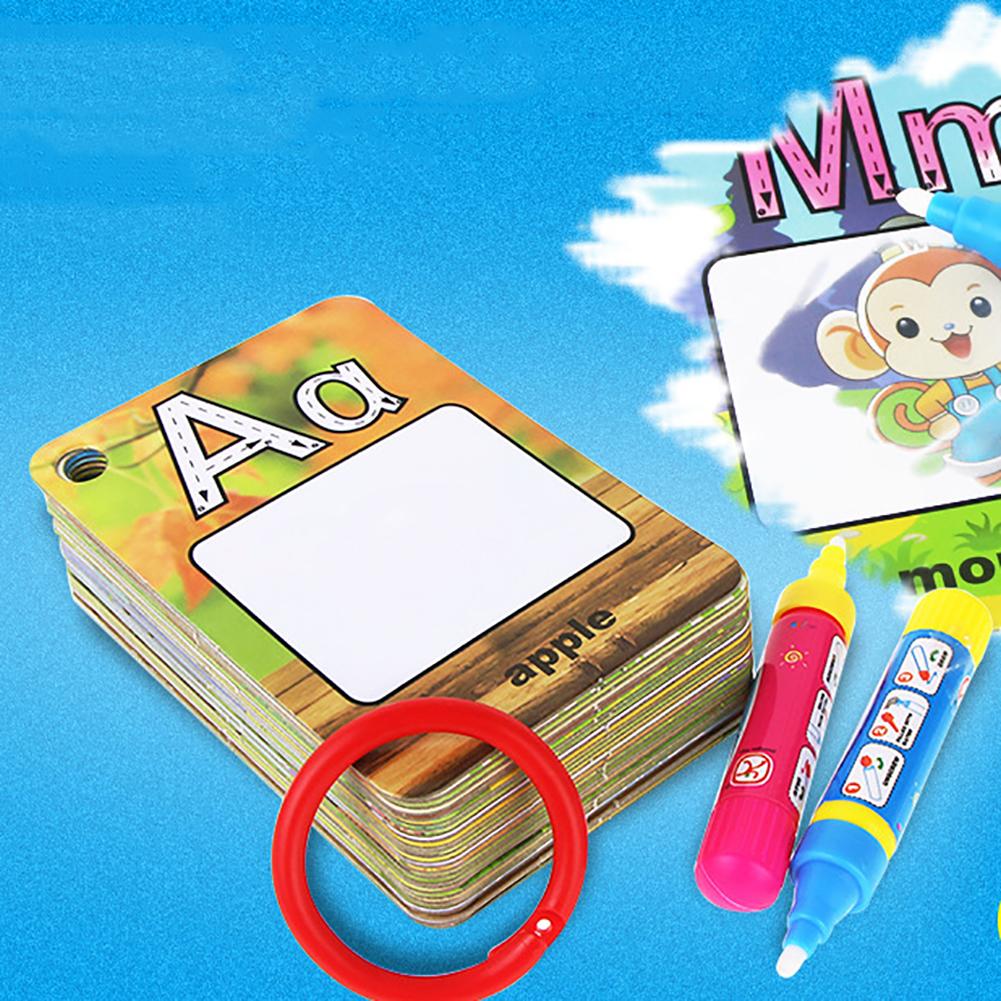 26 Pcs Brief Leren Kaarten Cartoon Schilderen Board Pennen Kinderen Educatief Speelgoed Vroege Taal Leren Kaart Speelgoed Voor Kinderen