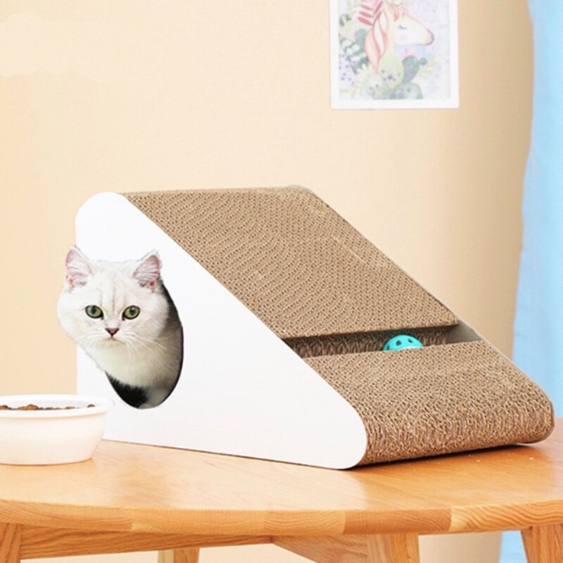 Fun Kat Speelgoed Kat Krasraad S-Vormige Gegolfd Papier Met Katten Klauw Slijpen Nail Schraper Mat Matras Kat levert