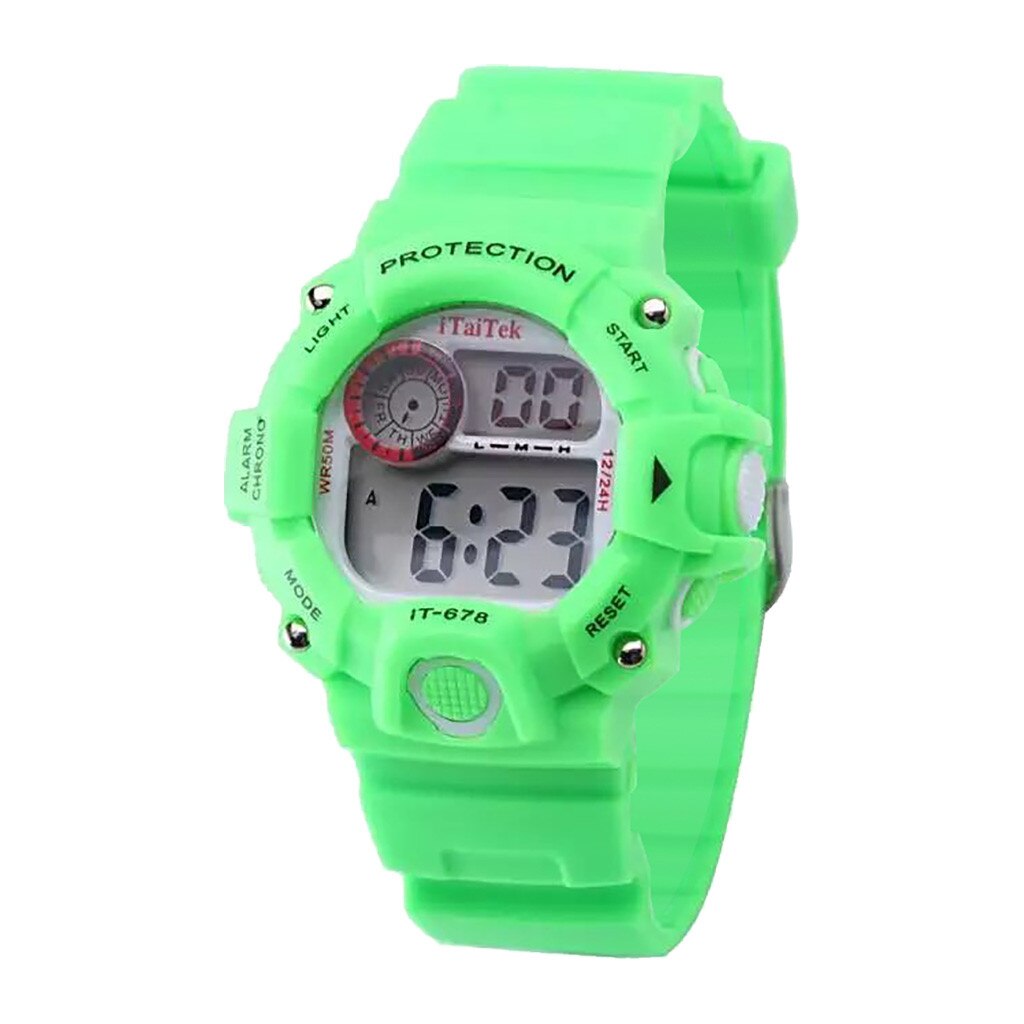 Kids Digitale Horloges Multifunctionele Lichtgevende Waterdichte Sport Horloge Mode Elektronische Horloge Kinderen Klok Horloges: F