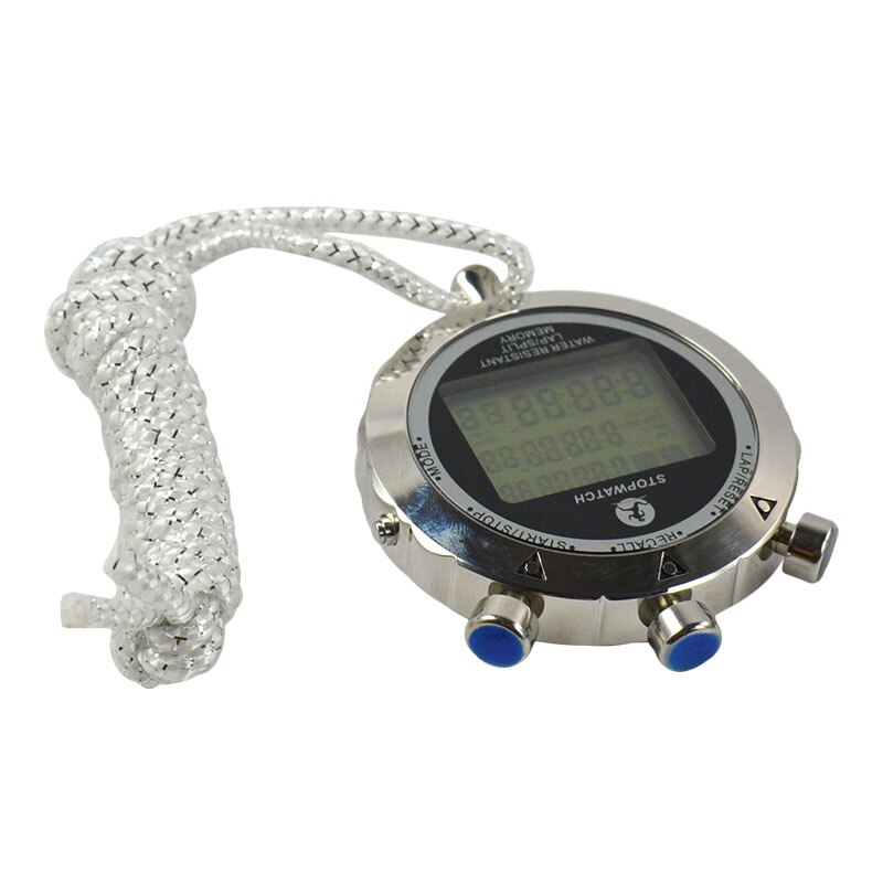 Waterdichte Digitale Stopwatch Metalen 1/1000 Seconden Handheld Lcd Display Chronograaf Buiten Timer Teller Sporthorloge Relogio