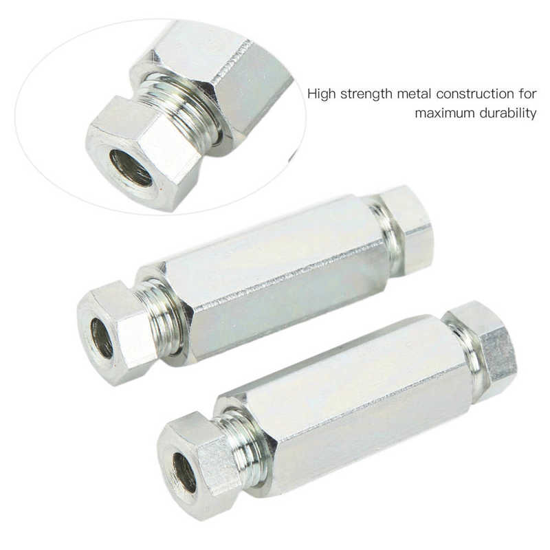 2Pcs/Set Brake Pipe Connectors 3/8in Inline Female + Male Nuts Replacement for British USA Cars PRE 1980 Brake Line Fittings