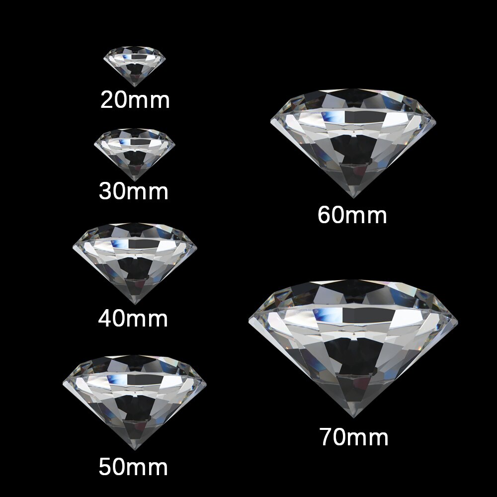 Klar stort glas diamant fest dekoration kristall stor diamant romantiskt förslag heminredning prydnadsföremål hantverk jul