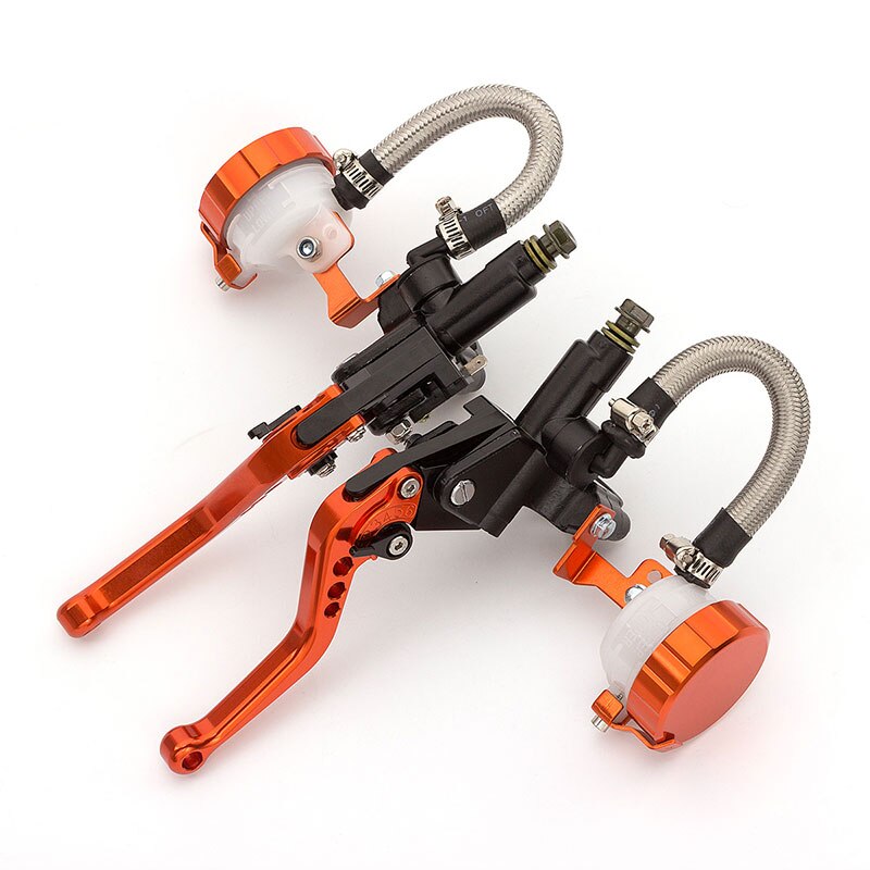 Orange justerbar universal motorcykel hydraulisk koblingsbremsepumpe hovedcylindersæt til 7/8 '' styr 125cc - 400cc racing: Orange