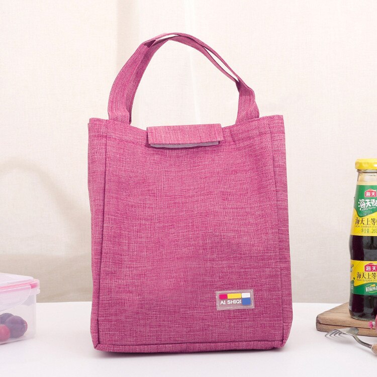 Camping Outdoor Handbag Cooler Lunch Bag Portable Thermal Insulated Lunch Box Lady Carry Picinic Food Tote Bolsa: Pink 2