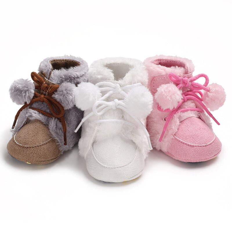 Winter Faux Pelz Baby Schuhe Mädchen Jungen Warme Anti-Unterhose lässig Warmen Turnschuhe Kleinkind Weiche Sohlen Wanderschuhe