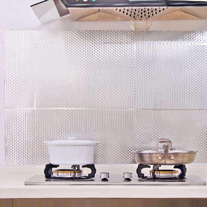 Aluminiumsfolie køkken klistermærker maison dekoration klistermærke selvklæbende vandtæt tapet til møbler