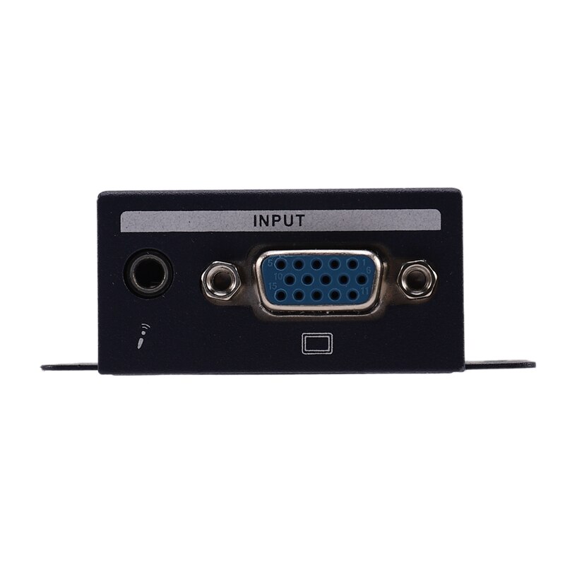 330Ft VGA + 1080P Stereo o + USB Signal KVM Extender over Cat5 Cat5E Cat6 RJ45 Cable No Delay Loss VGA Transmitter(EU Plug)