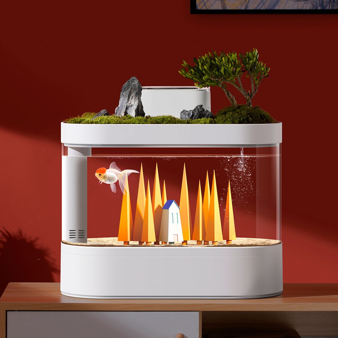 Xiaomi-filtro inferior anfibio inteligente para pecera, sistema de alimentación regular, Control por aplicación