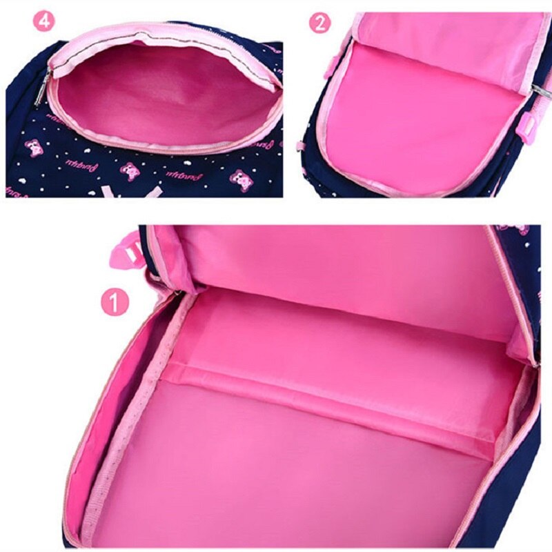 OKKID filles sacs d'école enfants école sac à dos enfants mignon dots livre sac ensemble primaire étudiant sac à dos cartable fille