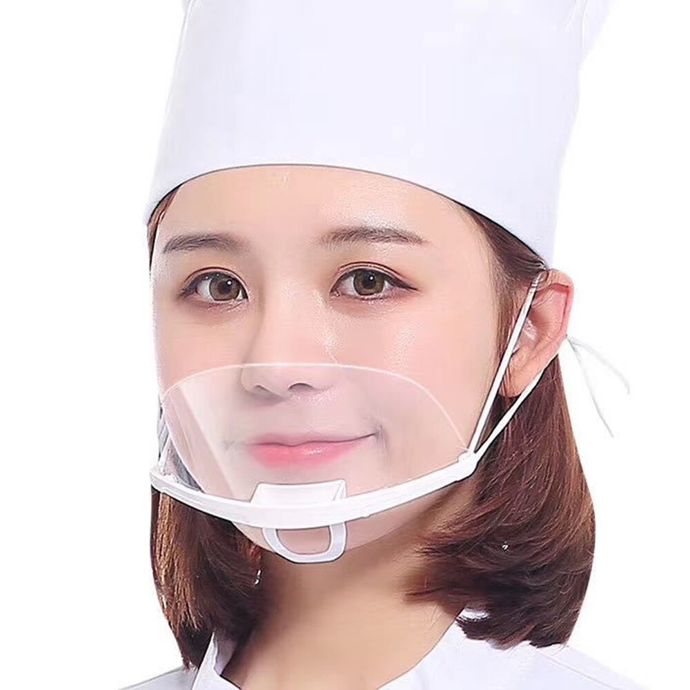 10pcs/Set Transparent Masks Permanent Anti Fog Catering Food Hotel Plastic Kitchen Restaurant Masks