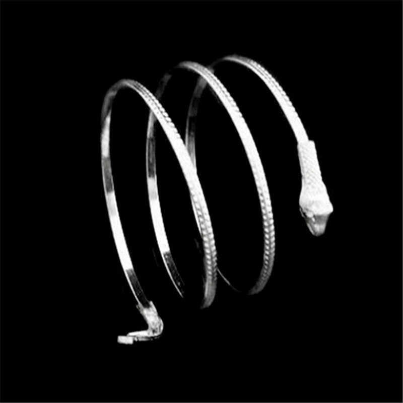 Romad or Serpent Bracelet Punk enroulé spirale Serpent manchette Bracelet pour femmes fille brassard bijoux W3