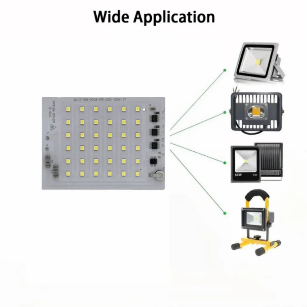 Puces de lampe LED 220V SMD puce 2835 IC intelligent Module de lumière LED remplacement 10W 20W 30W 50W 100W pour projecteur extérieur projecteur projecteur