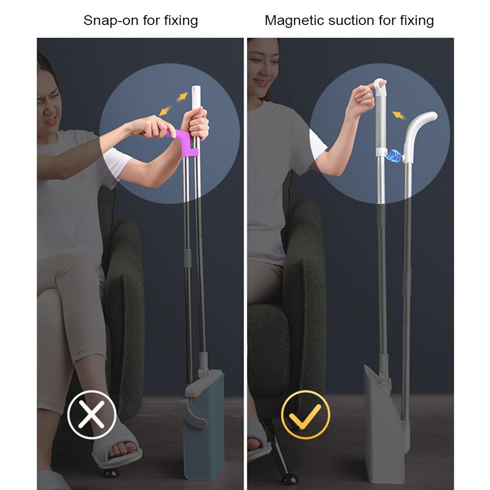 Magnetic Dustpan Set Upright Standing Dust Pan With Extendable Broomstick Cleaning Brush Broom Dustpan Set For Home