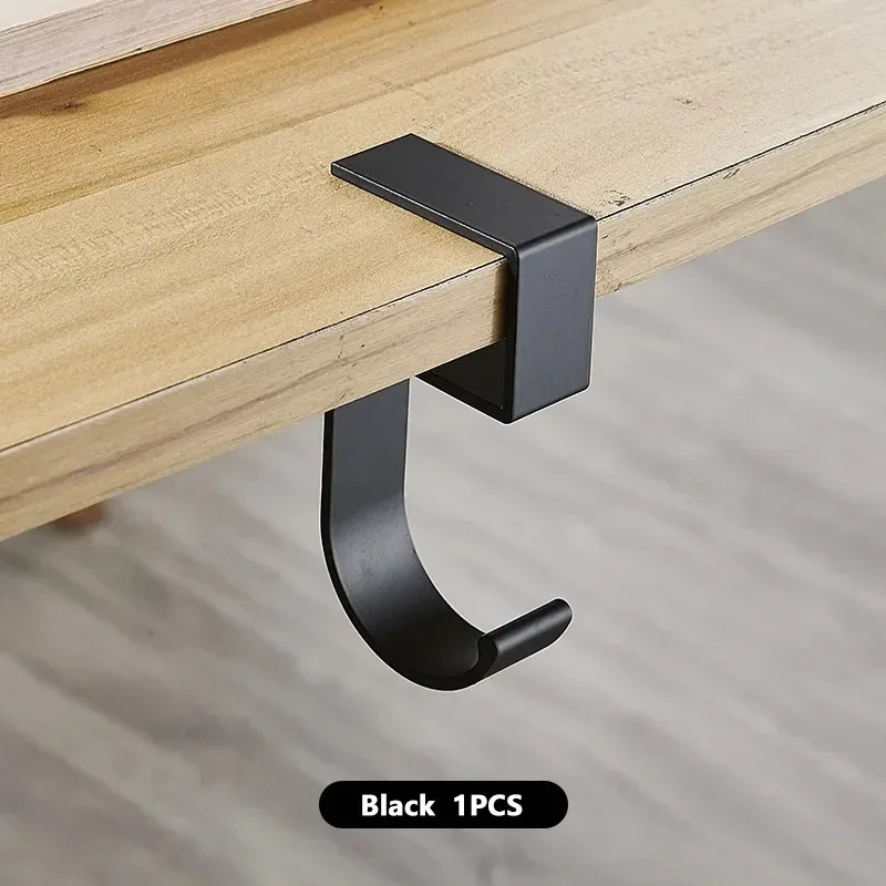 5-förmiger Tischkantenhaken für Höhle Schreibtisch, seitliche Hängetasche, abnehmbare Büro-Handtaschenhalter, Tischhaken, Büro-Schreibtisch-Organizer: Gold