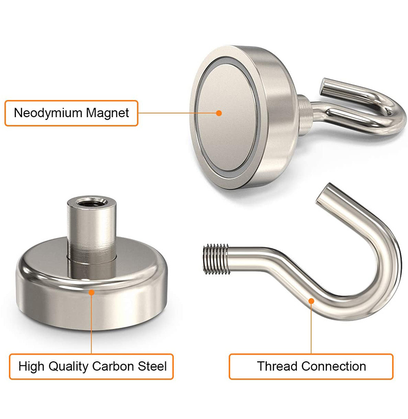 10-40pcs Powerful Magnetic Hooks Heavy Duty Large 10mm 16mm Home Office Garage Gadgets Wall Hanging Strong Magnet Hook Hanger