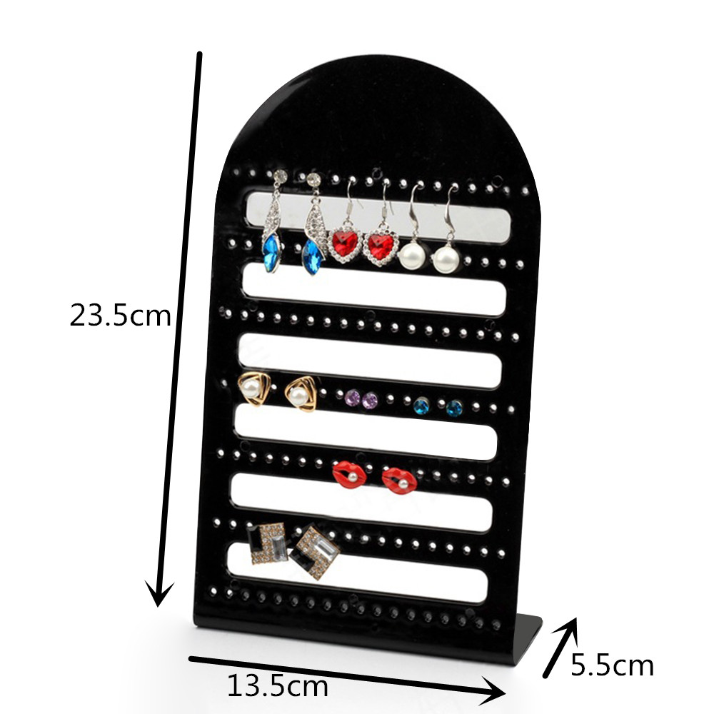 Mode 24/48/126 Gaten Sieraden Earring Organizer Stand Black Clear Plastic Ear Stud Houder Showcase Armband Display Rack: 126 Hole Black