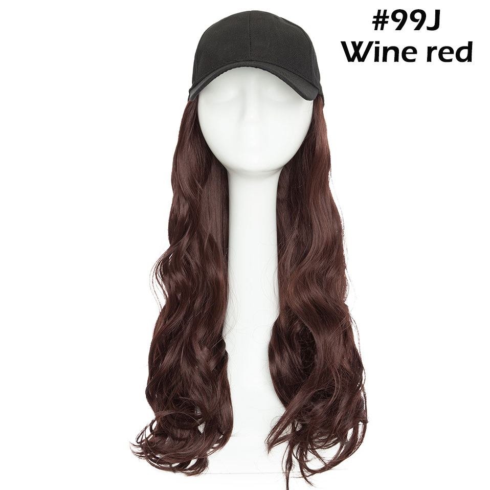 Snoilite 16 Inch Golvend Haar Extensions Met Black Cap Lange Synthetische Uitbreiding Haar Integreren Cap Met Haar Voor Girl Party: #99J
