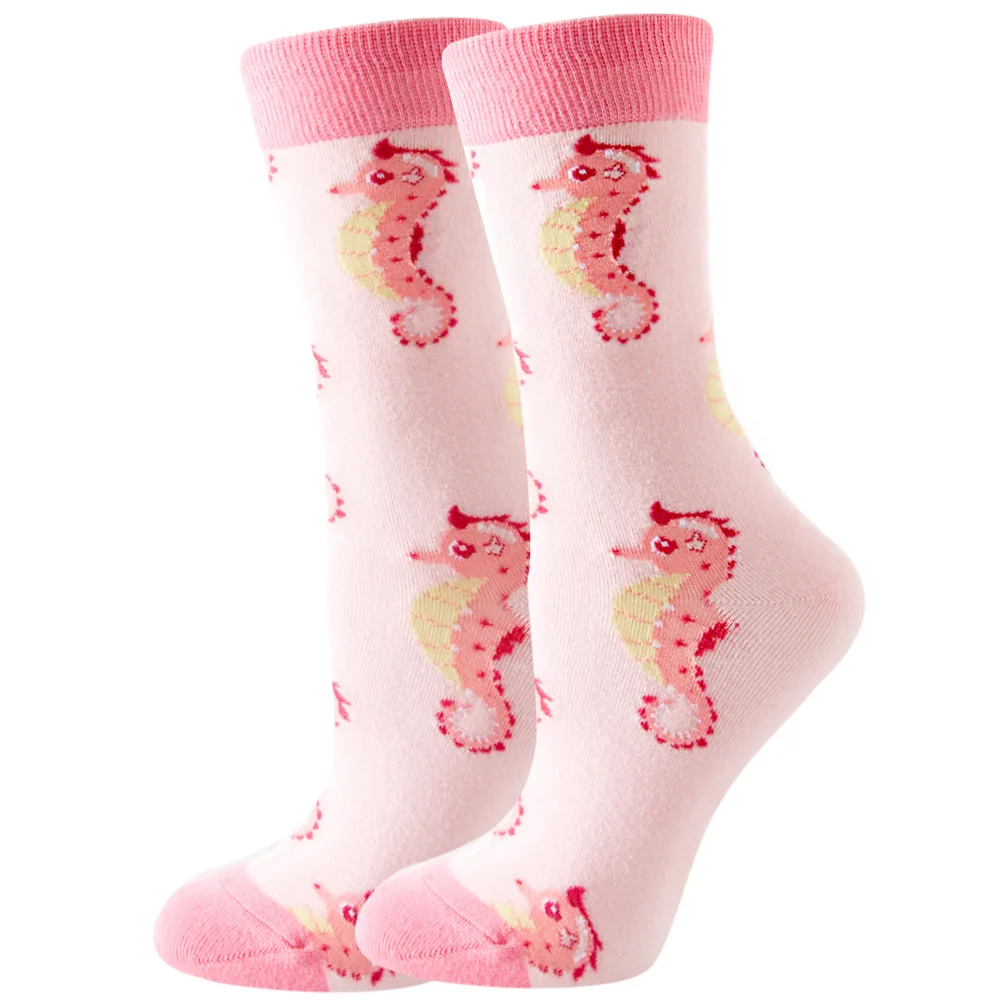 Calcetines bonitos con dibujos de animales y flores para hombre y mujer, calcetines divertidos Kawaii a la , calcetines informales felices Harajuku para otoño e invierno