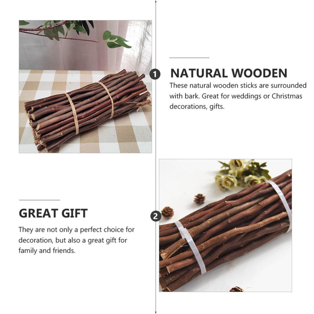 1 Set Photo Props Wood Log Sticks DIY Crafts Christmas Branches Decor for Indoor Party
